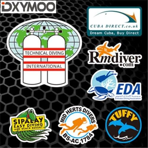 Cool Scuba Dive Car Window Stickers Diving International EDA Tortoise DIVERS Fish Tank Decals 3M Reflective