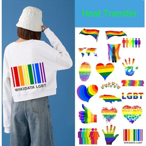 Pride LGBT rainbow banner slogan GAY Patches large size clothing hot melt easy to stick heat transfer badge iron on the T-shirt