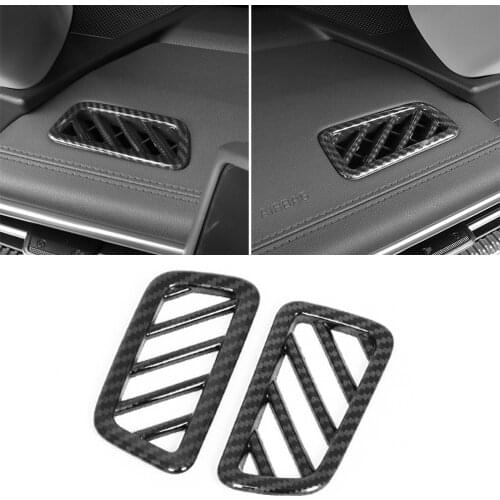 LHD! Car Styling 2PCS ABS Carbon Fiber Interior Dashboard Air Vent Outlet Cover Trim for Kia Optima K5 2020 2021 Accessories