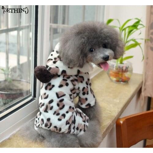 Cute dog clothes pet dog clothing deer pattern pet jumpsuits dog four-feet clothing puppy clothes winter warm pet clothing