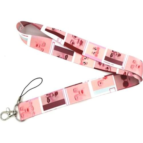 Cartoon Funny Facial Expression Neck Straps Keychain Lanyard For Keys ID Badge Holder DIY Hang Rope Mobile Accessories