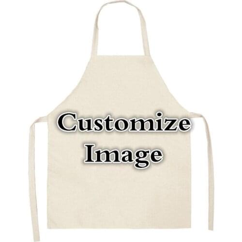 Customize Your Apron Grill Kitchen Chef Linen Apron for BBQ Baking Cooking for Men Women Adjustable WQ92