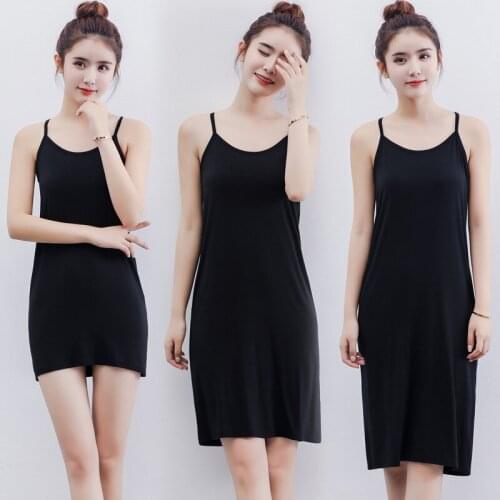 Y-shape bottoming dress backless solid lining dress sleeveless vest modal comfortable and breathable camisole dress summer mujer