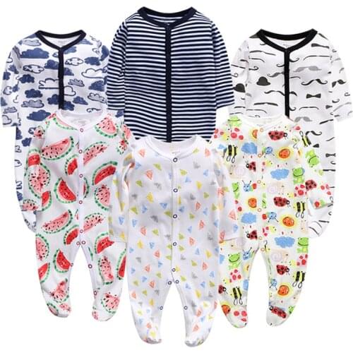 New Born Baby Clothes Girls Rompers Infant Baby Cartoon Climbing Jumpsuit Cotton Soft Clothing Autumn Boys Pajamas Sleepwear