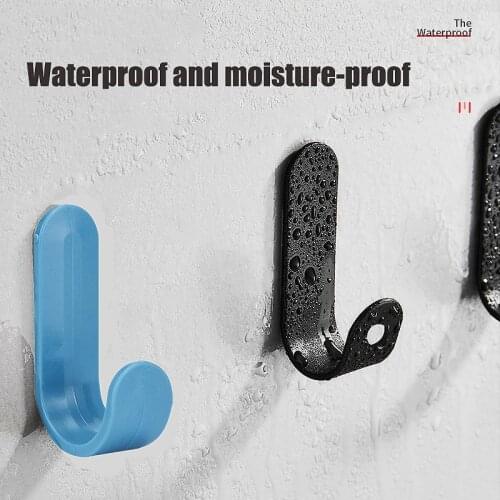 4pcs bathroom Towel Hooks Plastic Door Hangers Self Adhesive Wall Hangers Hat Racks Keys Hanger wall organizer Home Decor holder