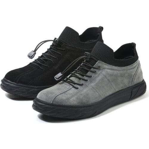 Steel Toe Cap Women Men Work & Safety Boots Genuine Leather Steel Mid Sole Man Woman Casual Shoes New Plus Size 38-46