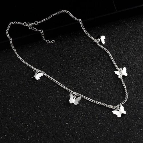 Retro Exquisite Butterfly Pendant Star Necklace for Women Party Jewelry Accessories