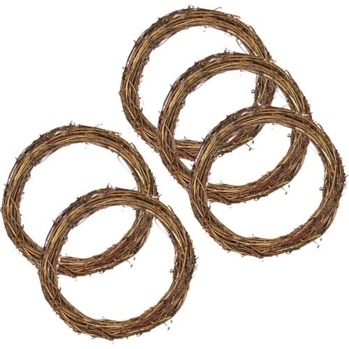 5Pcs/set 25cm DIY Hanging Wreath Rattan/Bamboo/Metal Wreath iron Ring Hoop Door Hanging Craft Party Decorations Wedding Wreaths