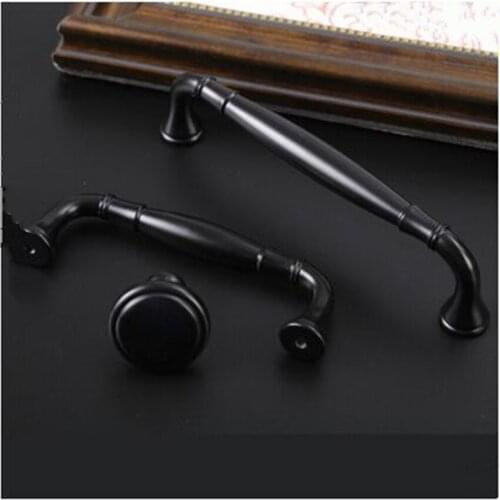 3.75" 5" 6.3" 7.6" 10" modern simple black wardrobe kitchen cabinet dresser drawer handles pulls knobs