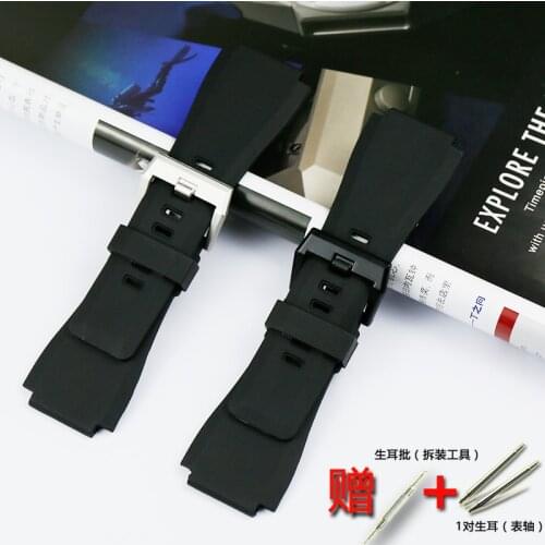 Watch Accessories Bell Ross Silicone Strap 24mm Suitable for AVIATION BR01/BR03 Mens Outdoor Sports Casual business watch band