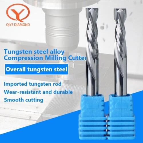 Spiral Router Bits Up Down Compression Bit HRC55 Solid Carbide CNC End Mill for Wood Carving Engraver Milling Cutters for Mills