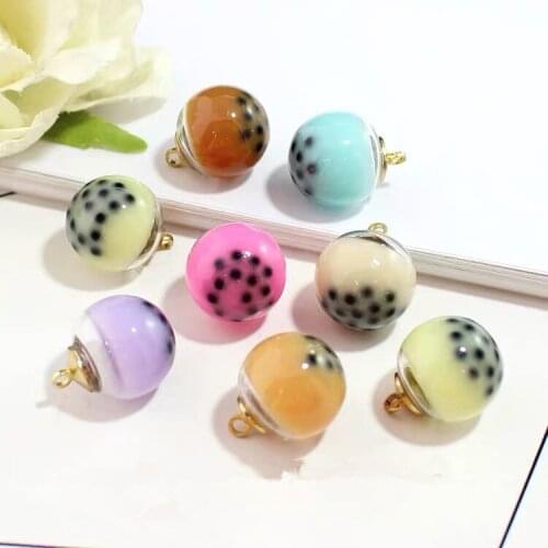 New style 30pcs/lot 16mm Simulated milk tea color glass balls beads diy jewelry earring/garment pendant accessory