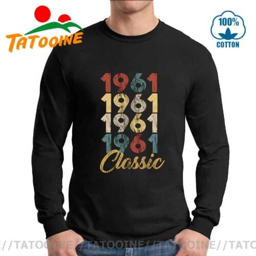 Tatooine Retro 1960s Clothing Vintage Classic 1961 T Shirt men Long Sleeve Birthday Born in 1961 T-Shirt Funny Made in 1961 Tees