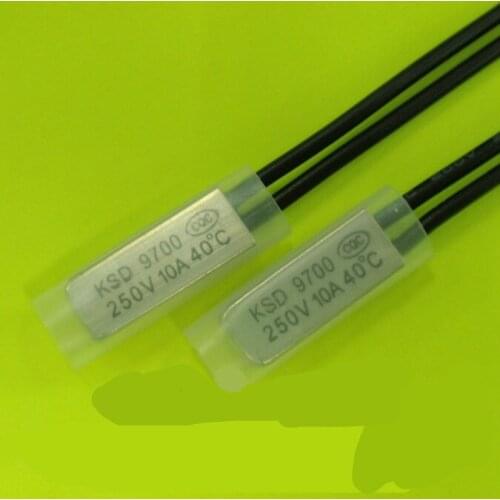 10 pcs 2500W Thermal Switch Ksd9700 45 Degrees Normally Open 10A/250V High Power Thermal Protector Thermostat