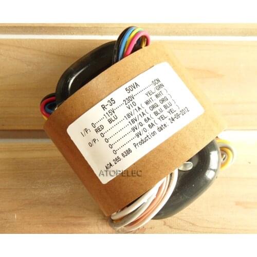 115V 230V 50W R-Core Transformer 18V+18V 9V+9V for Audio Amplifier Preamps AMP DAC R Core