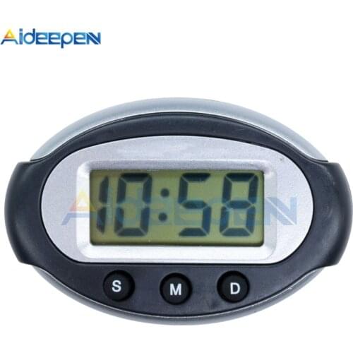 3 Buttons Smart Mini Digital Clock Portable Car Auto Dashboard LCD Display