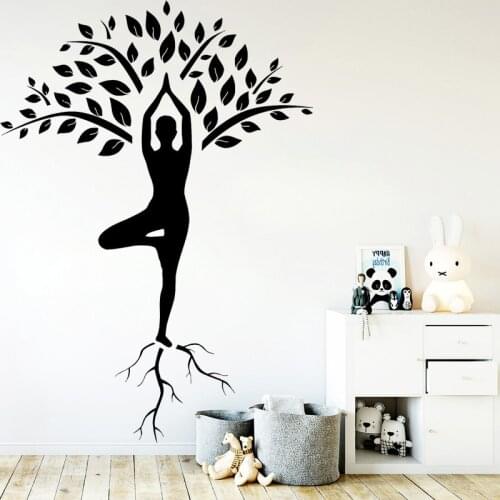 Living Room Vinyl Wall Stickers Bedroom Yoga Decals Home Decor Interior Decoration Meditation Mural O35