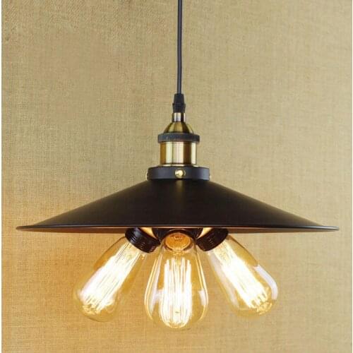 Vintage Pendant Lights Industrial Style Edison with Black Iron Lampshade Modern 3 Heads LED Pendant Lamp for Dining kitchen Room