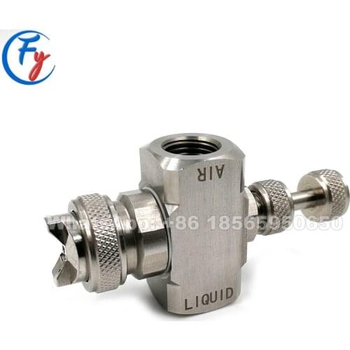 1/4"external mixing pressure feed air atomizing nozzle, external mix type atomizer, fog nozzle, mist cooling nozzle