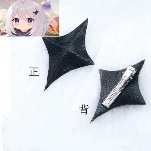 Genshin Impact Paimon Cosplay Headwear Hairpin Hair Clip Black Hair Pin Halloween Cosplay Costume Accessories