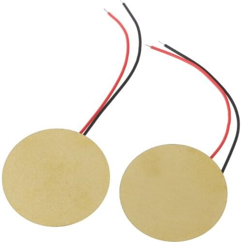 10pcs 35mm Piezo Elements buzzer Sounder Sensor Trigger Drum Disc+ wire copper