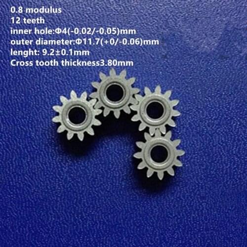 10pcs/lot Precision Pinion 0.8 Modulus 12 Teeth Inner Bore 4mm for Metal Iron Base DIY Gear Fittings