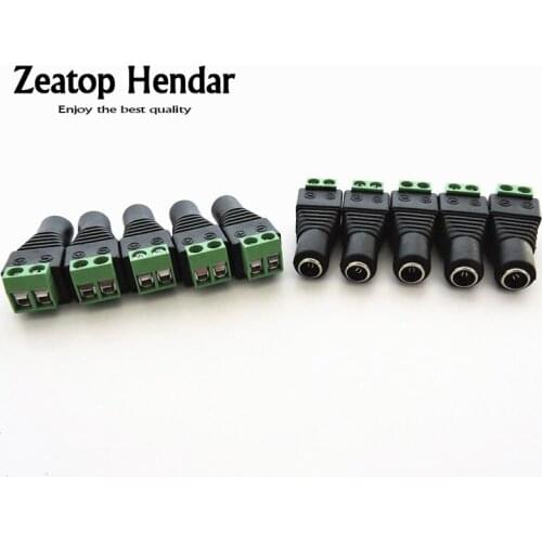 1000Pcs 5.5mm x 2.1mm DC Power Female Plug DC Jack Socket for LED Strip Light CCTV Camera
