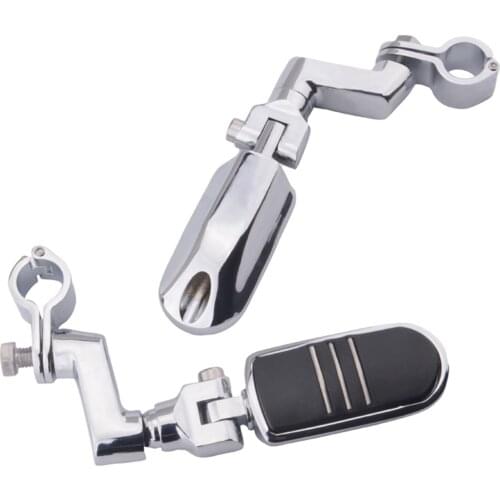 2x Motorcycle Highway Offset Foot Peg Mount + Male Peg Mount - Universal Fit