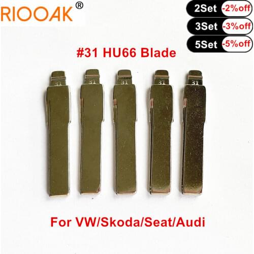 5pcs #31 KD Key Blade HU66 HAA Uncut Flip Car Key Blade For VW Passat Bora Skoda Seat For Audi A6 A4 Q3 TT for KD900 Machine
