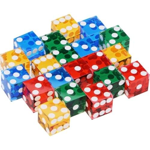 5pcs/set High-grade Acrylic Transparent Dice Six Sided D6 19mm Game Dice with Razor Edges