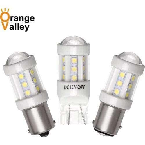 50Pcs 1156 BA15s T20 7440 7443 1157 BAY15D P21W Canbus 18 smd Ceramics 3030 Car LED Turn Signal Lamps Auto Tail Lamp Rear Lights