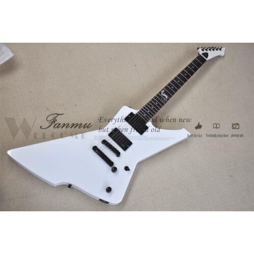 Free shipping custom 6 string black guitar,irregular guitar,snake inlay,maple neck,HH pickup,black hardware