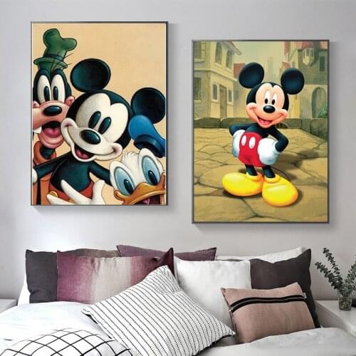 Diamond Painting Full Drill Disney Mickey and Minnie 5D DIY Diamond Embroidery Cross Stitch Kits Rhinestone Home Decor Gift