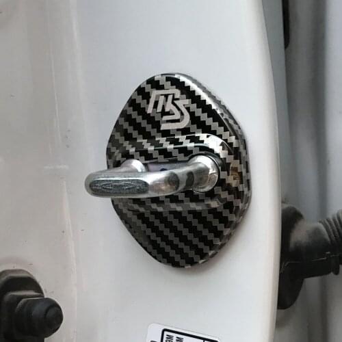 Car Styling Carbon fiber pattern Auto Door Lock Cover Case For Mazda 2 Mazda 3 MS For Mazda 6 CX-5 CX5 accessories Car-Styling