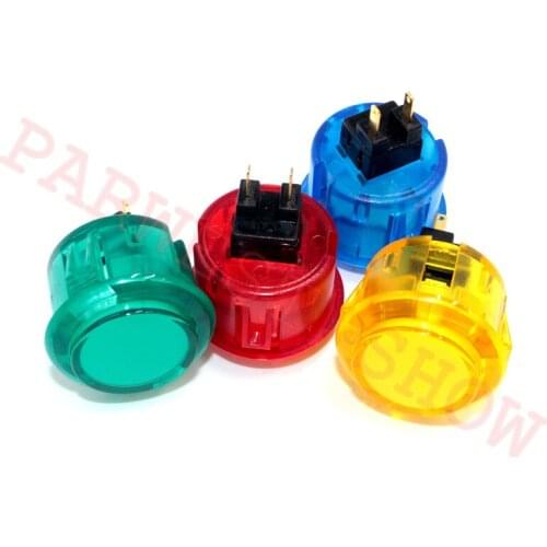Free shipping Good Quality 10pcs Acrylic Crystal Push Buttons 30mm/24mm Arcade Button With Micro Switch 5 color for selection