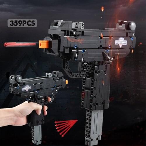 Military Weapons Series Uzi 9mm Submachine Gun Model Bricks Building Blocks Toys for Children Boys Kids Gifts 359Pcs