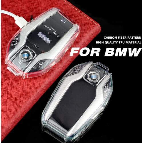 Car Key Case Cover TPU Fob Suit For BMW 5 7 series G11 G12 G30 G31 G32 i8 I12 I15 G01 X3 G02 X4 G05 X5 G07 X7 F48 LCD screen