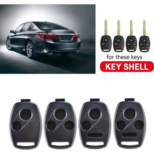 Pcnos Key Case for Car For Honda Civic Accord Pilot CRV 2/3/2+1/3+1 Buttons Car Remote Key Case Fob Shell Black
