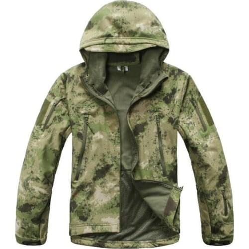 Autumn Fleece Army Uniform Outdoor Warm Waterproof Windproof Hooded Coat Military Tactical Jackets Male Camouflage Windbreakers