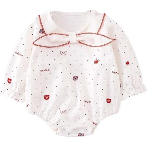 Vlinder Baby Girl Clothes Baby Girl Rompers Newborn Clothes Striped Rompers Cotton Long Sleeves Infant All Season Clothes 6M-24M