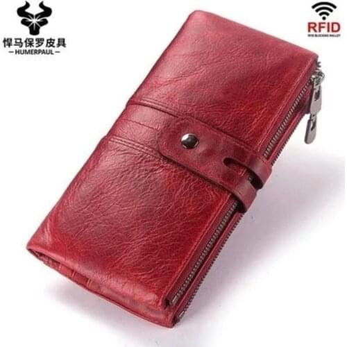 Cow Leather Rfid Genuine Leather Wallets Men Wallet Credit Business Card Holders Vintage Brown Leather Wallet Purses Quality