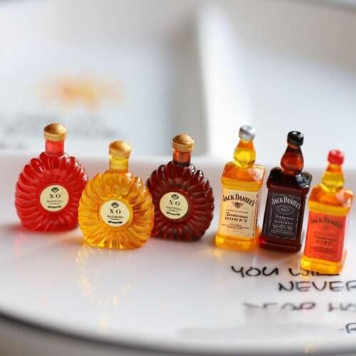 New 9pcs Dollhouse Miniature Food Simulation Wine Whisky Drink for OB11 barbies Doll house Kitchen Accessories