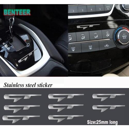 2pcs 5pcs 10pcs Stainless Steel GT Car Sticker For Kia Rio X-line Sportage R Stinger Venga Ceed Sorento Picanto Stonic Soul