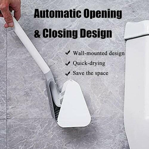New Golf Silicone Toilet Brush Wall-Mounted Cleaning Tools Self-Opening And Closing Waterproof Base Bathroom Accessories Sets