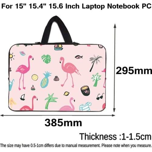New Notebook Laptop Case 15.6" 15.4" 15 Inch Pretty Flamingo Women Carrying Sleeve Bag Handbags Funda Neoprene Soft Shell Cover