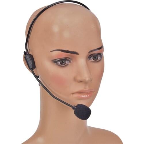 Portable Headset Microphone Wired 3.5mm moving coil earphone dynamic Jack Mic For Loudspeaker Tour Guide Teaching Lecture