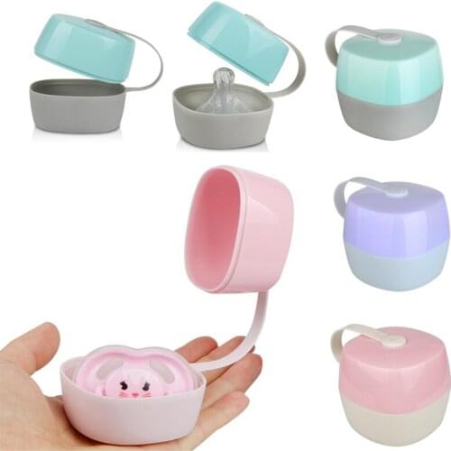 Portable Baby Pacifier Nipple Cradle Case Holder Cartoon Kids Travel Storage Box Soother Caja Chupete Holder Pacifier Accessory
