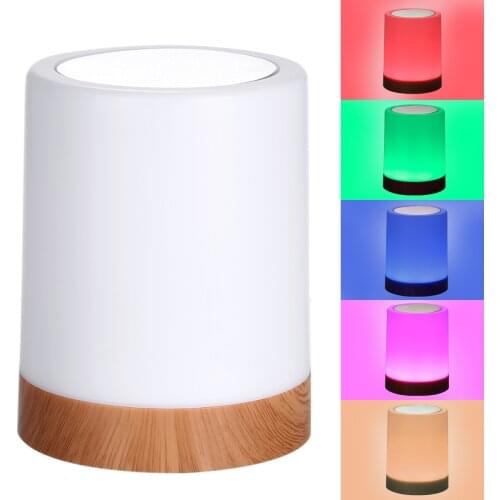 Touching Control Bedside Light USB Rechargeable Dimmable Table Lamp Warm White & RGB Night Light for Living Room Bedrooms Office
