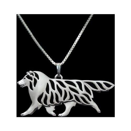 Reserved to Ellen Reichart - Shetland Sheepdog movement pendant - jewelry Simple abstract animal