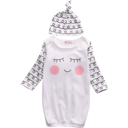 Christmas Infant Sleepy Eyes+Rosy Cheeks Outfit Set Baby Gown Hat 2pcs Costume